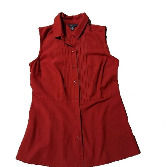 Tommy Hilfiger Women’s Red Sleveless Button Down Top Size S - Picture 1 of 3